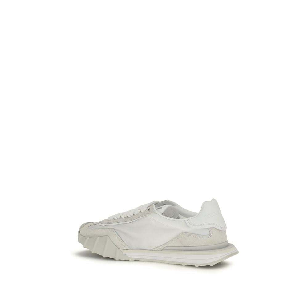 Dolce & Gabbana White Calf Leather Bos Taurus Athletic Sneakers Dolce & Gabbana