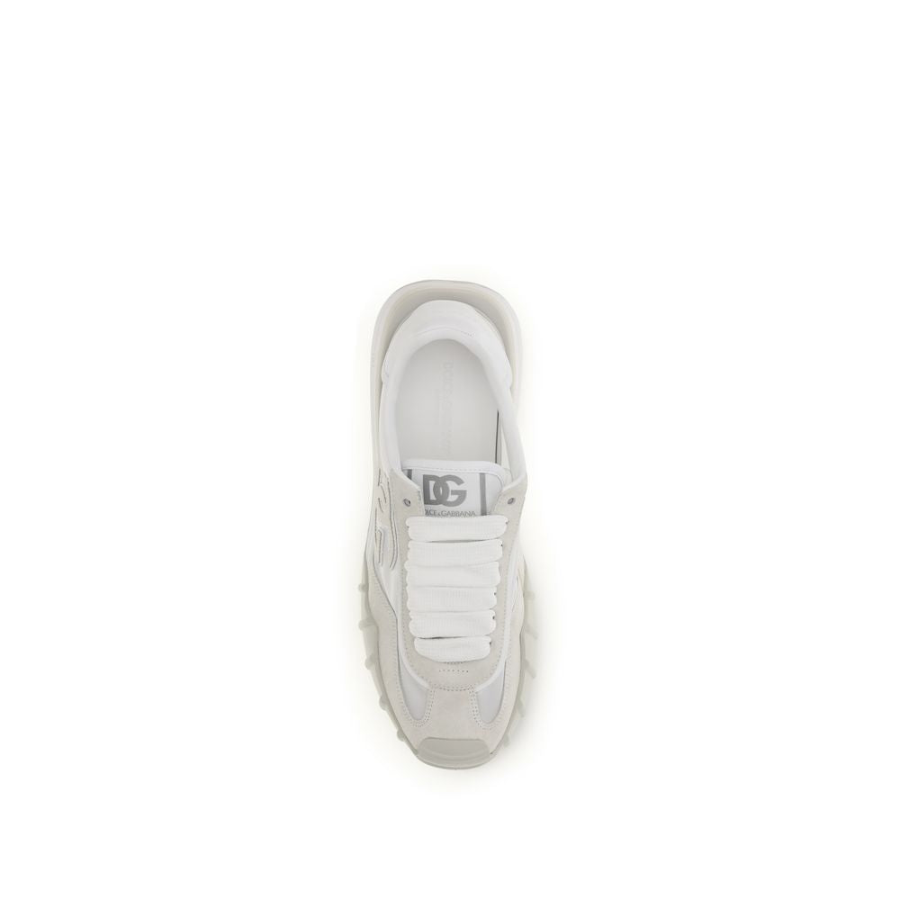 Dolce & Gabbana White Calf Leather Bos Taurus Athletic Sneakers Dolce & Gabbana