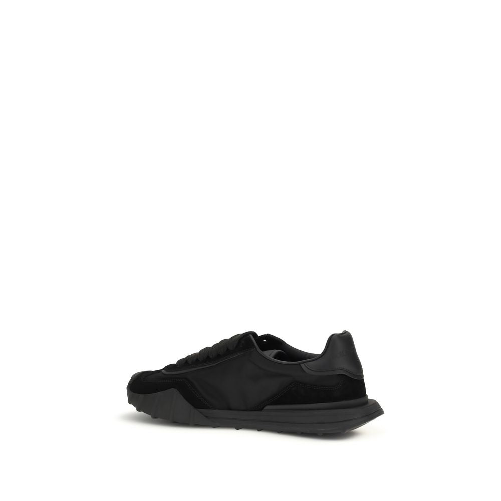 Dolce & Gabbana Black Calf Leather Bos Taurus Athletic Sneakers Dolce & Gabbana