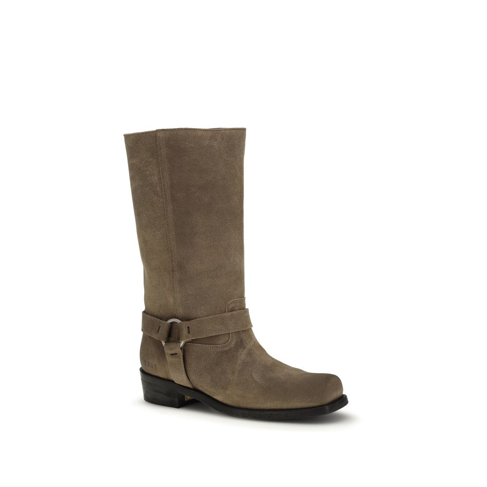 Golden Goose Beige Calf Leather Bos Taurus Lace-Up Boots Golden Goose