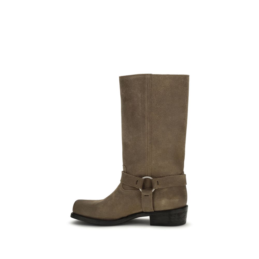 Golden Goose Beige Calf Leather Bos Taurus Lace-Up Boots Golden Goose