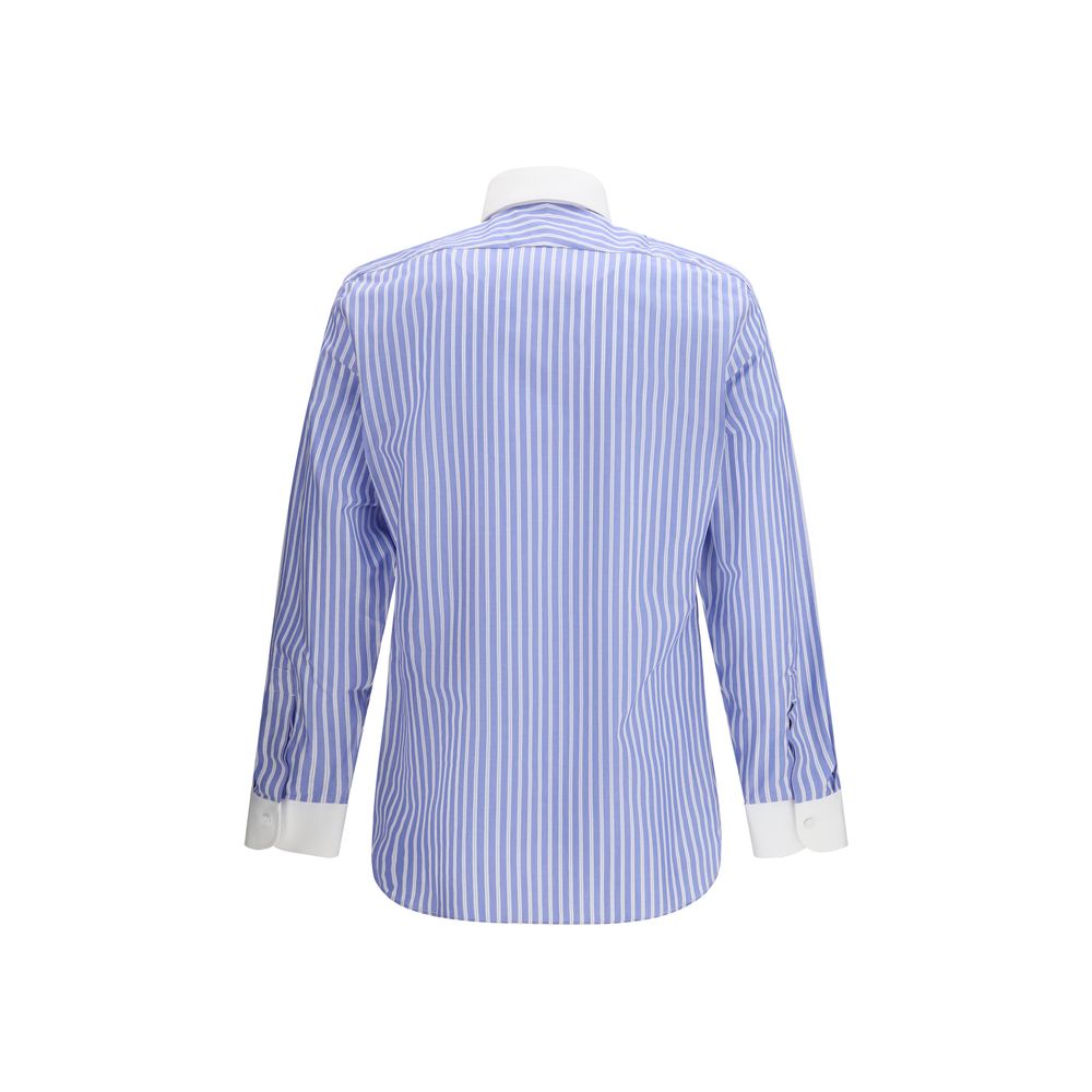 Tom Ford Blue Cotton Pattern Shirt Tom Ford