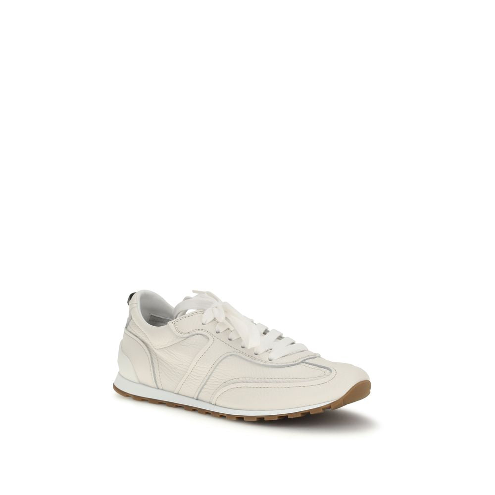 Brunello Cucinelli White Calf Leather Bos Taurus Low Top Sneakers Brunello Cucinelli