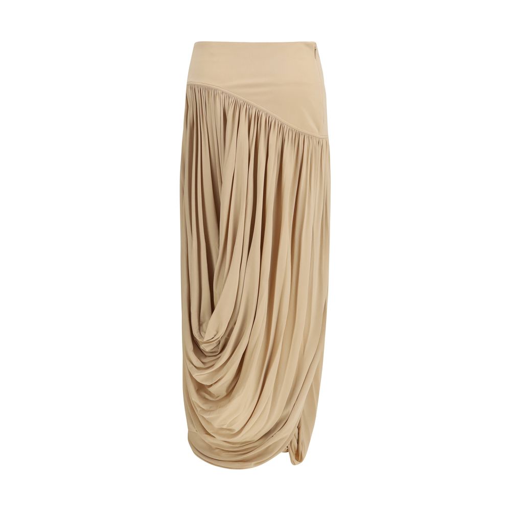 Ferragamo Beige Viscose Long Skirt Ferragamo