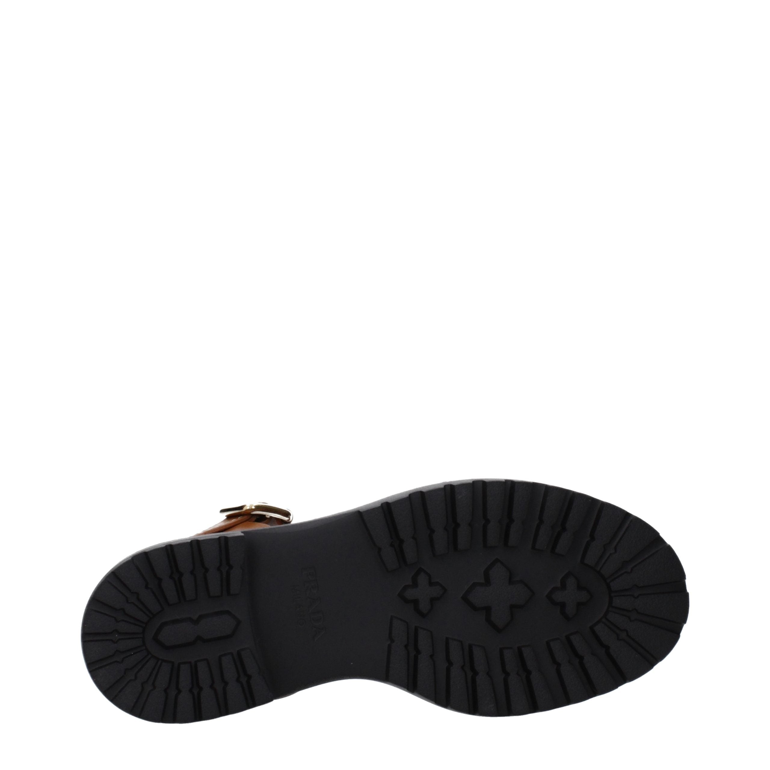 Prada Brown Leather Platform Sandals Prada