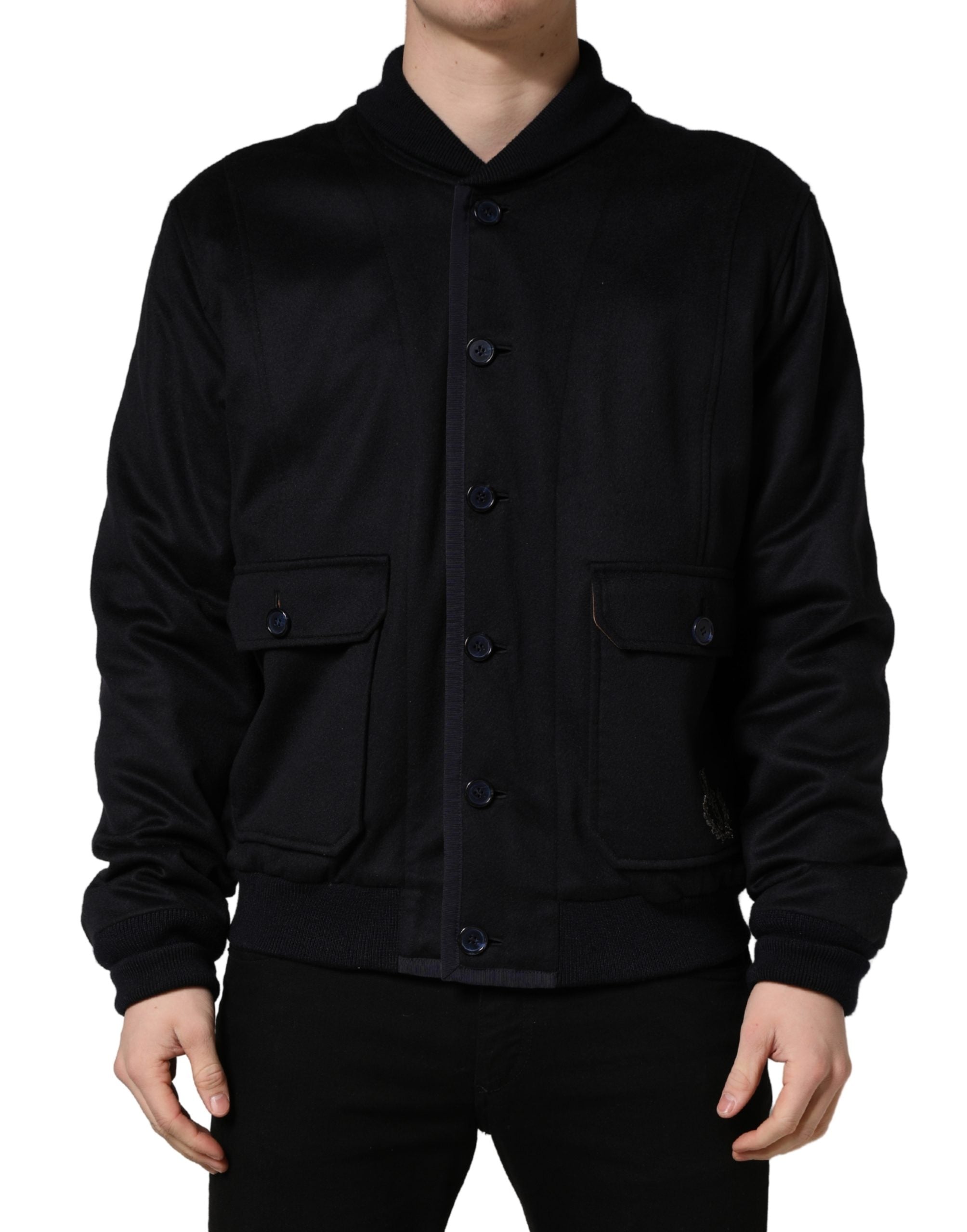 Dolce & Gabbana Black Cashmere Knitted Button Down Jacket Dolce & Gabbana