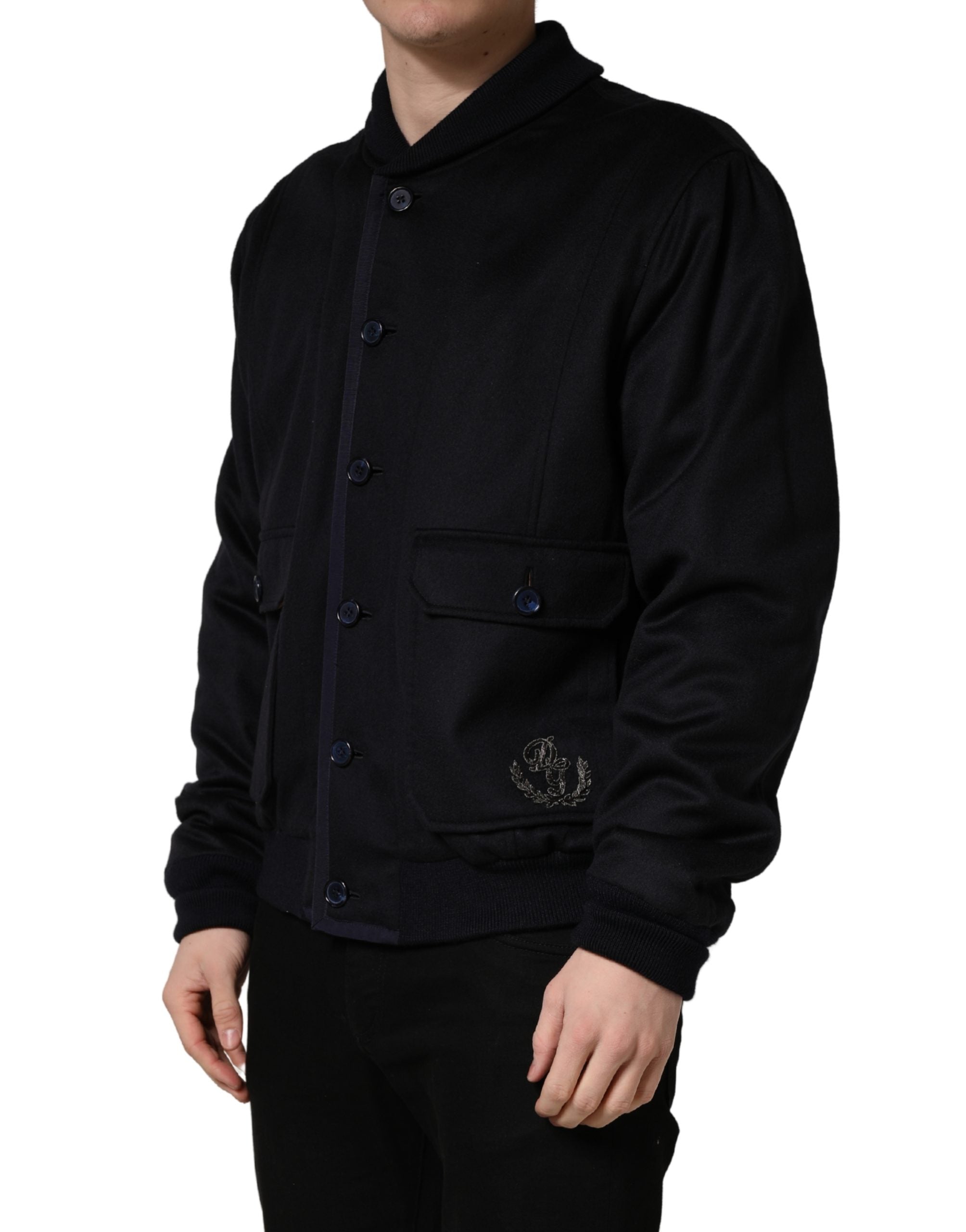 Dolce & Gabbana Black Cashmere Knitted Button Down Jacket Dolce & Gabbana