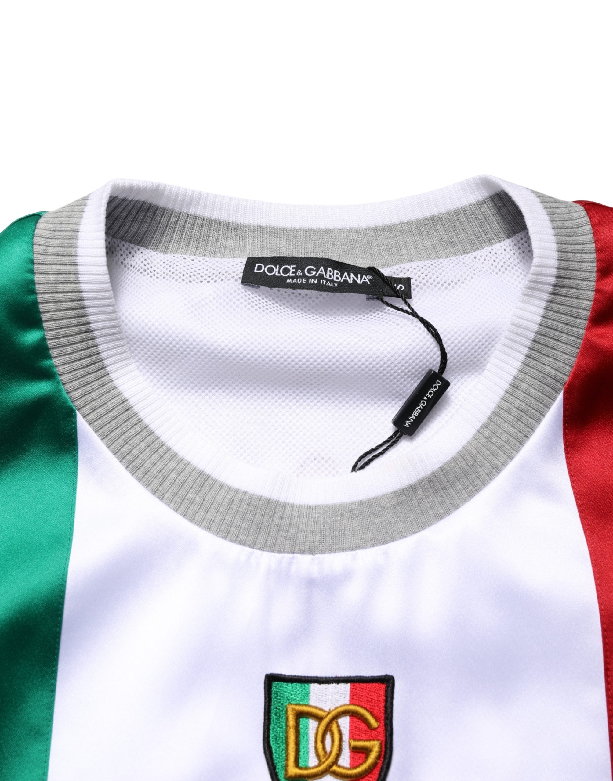 Dolce & Gabbana Multicolor Italia DG Logo Satin Tank T-shirt Dolce & Gabbana