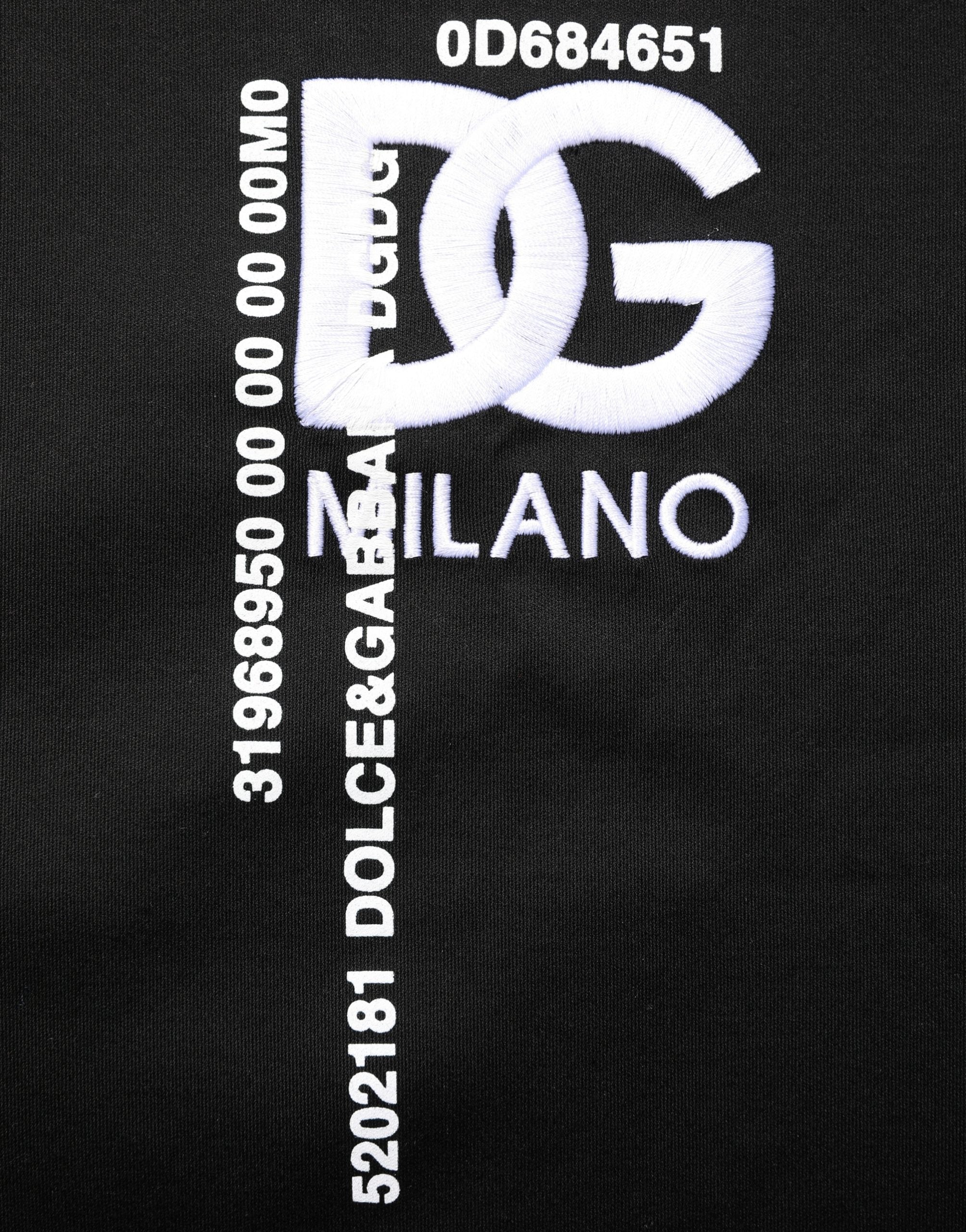 Dolce & Gabbana Black Logo Embroidered Men Crew Neck T-shirt Dolce & Gabbana