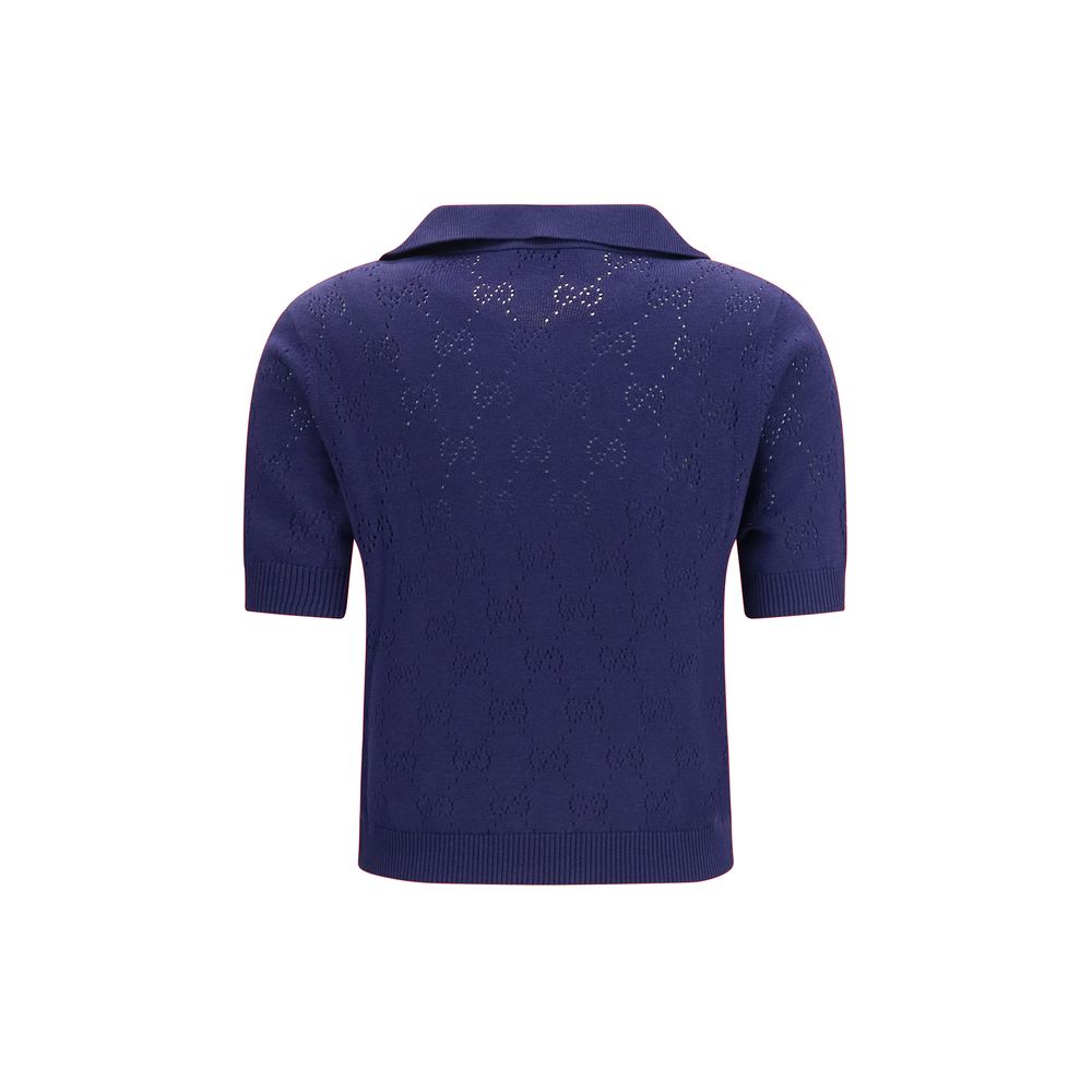 Gucci Blue Silk Dress Shirt Gucci