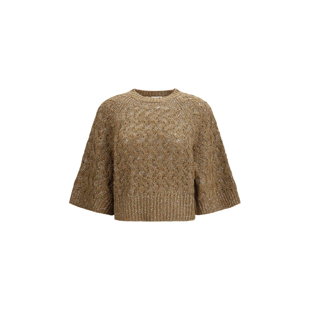 Brunello Cucinelli Beige Silk Sweatshirt Brunello Cucinelli
