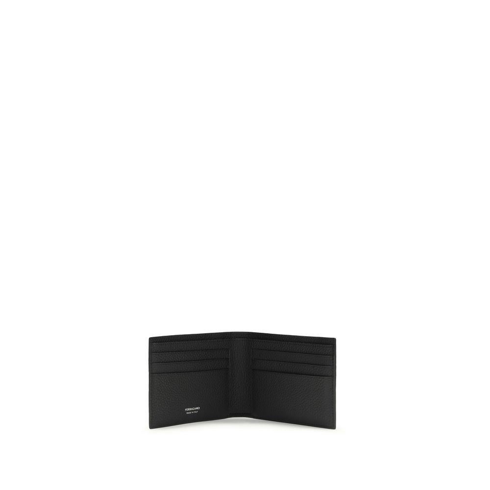 Ferragamo Black Calf Leather Bos Taurus Wallet Ferragamo