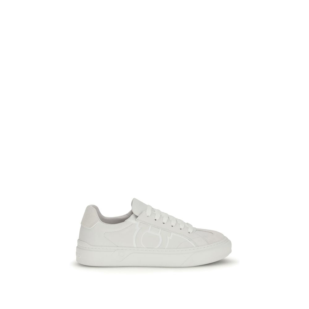 Ferragamo White Calf Leather Bos Taurus Sneakers Ferragamo
