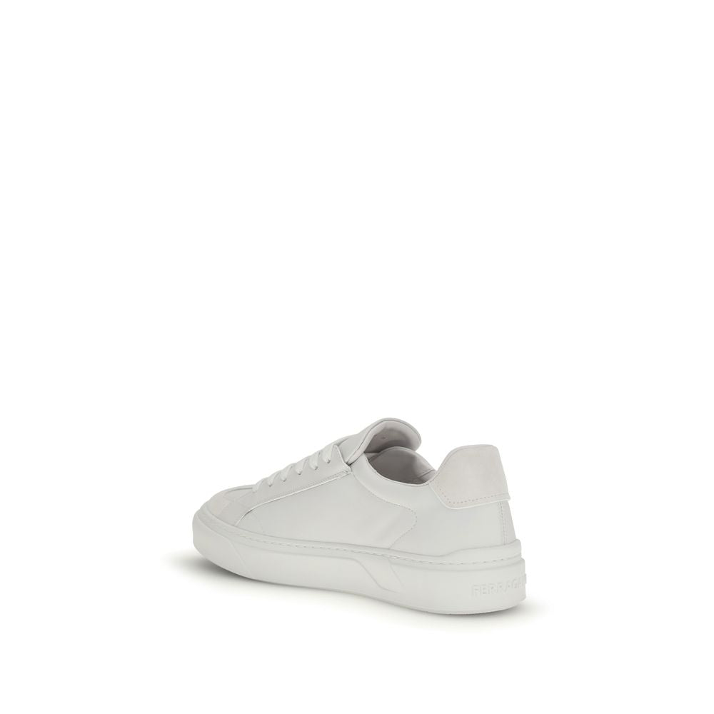 Ferragamo White Calf Leather Bos Taurus Sneakers Ferragamo