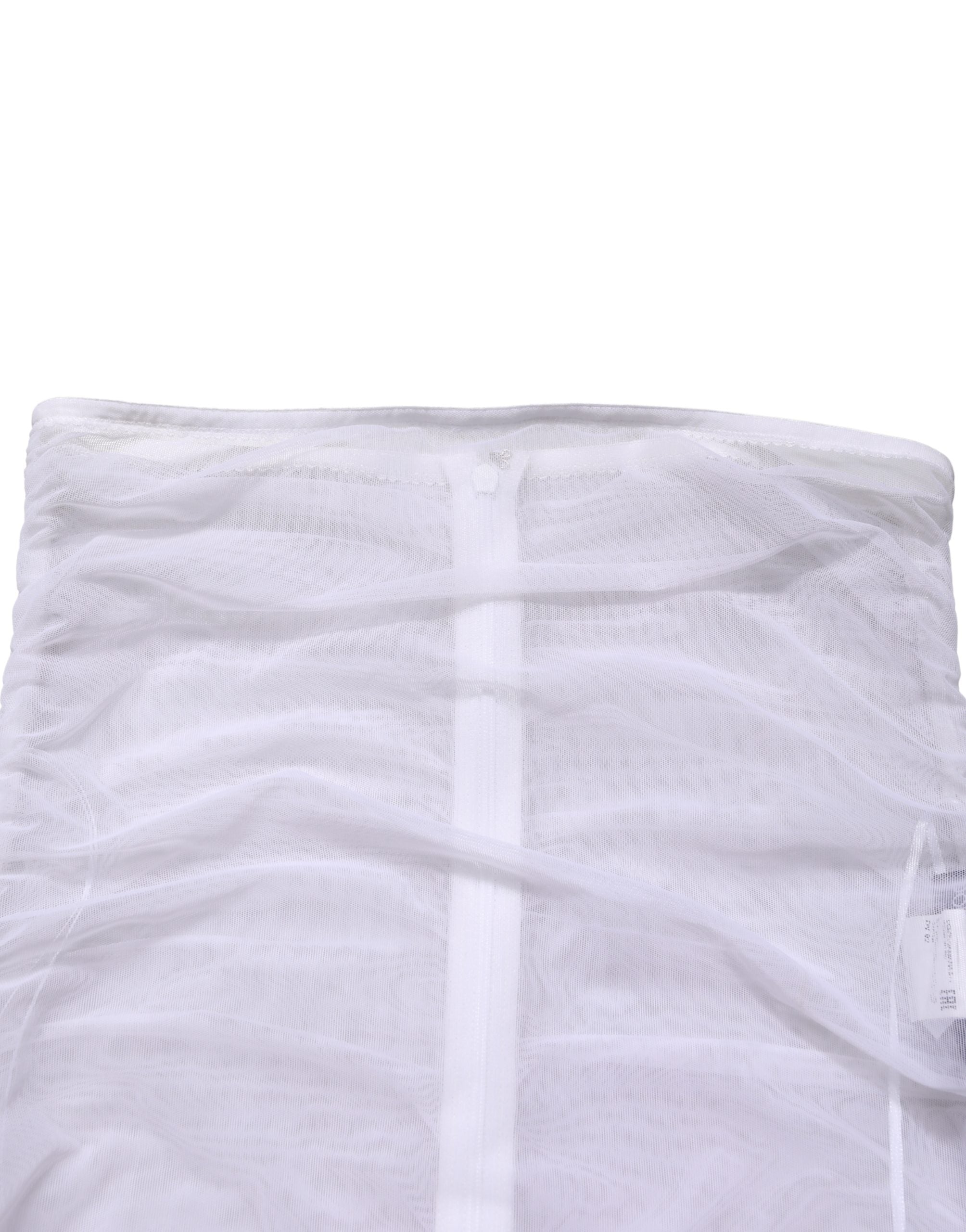 Dolce & Gabbana White Sheer Nylon Stretch Sheath Maxi Dress Dolce & Gabbana