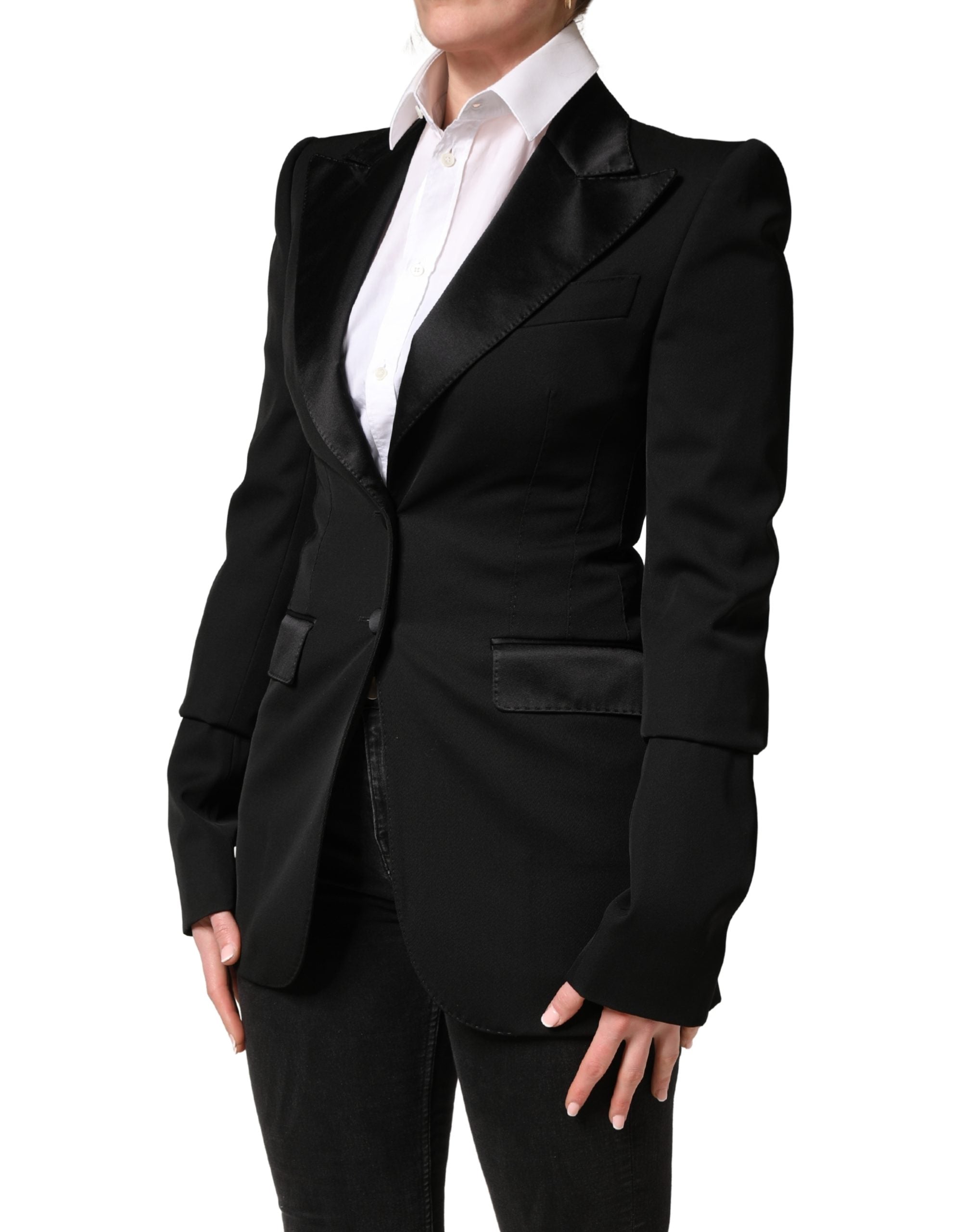 Dolce & Gabbana Black Wool Single Breasted Blazer Jacket Dolce & Gabbana