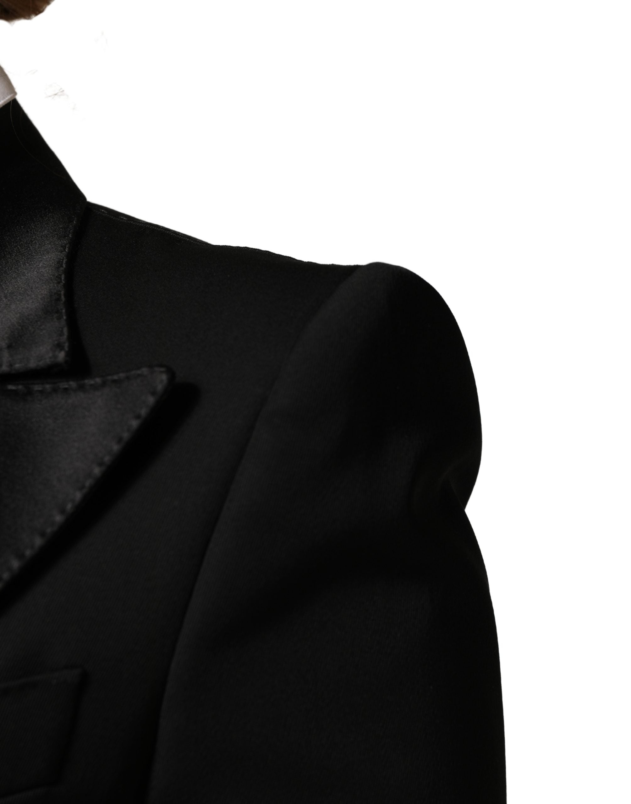 Dolce & Gabbana Black Wool Single Breasted Blazer Jacket Dolce & Gabbana