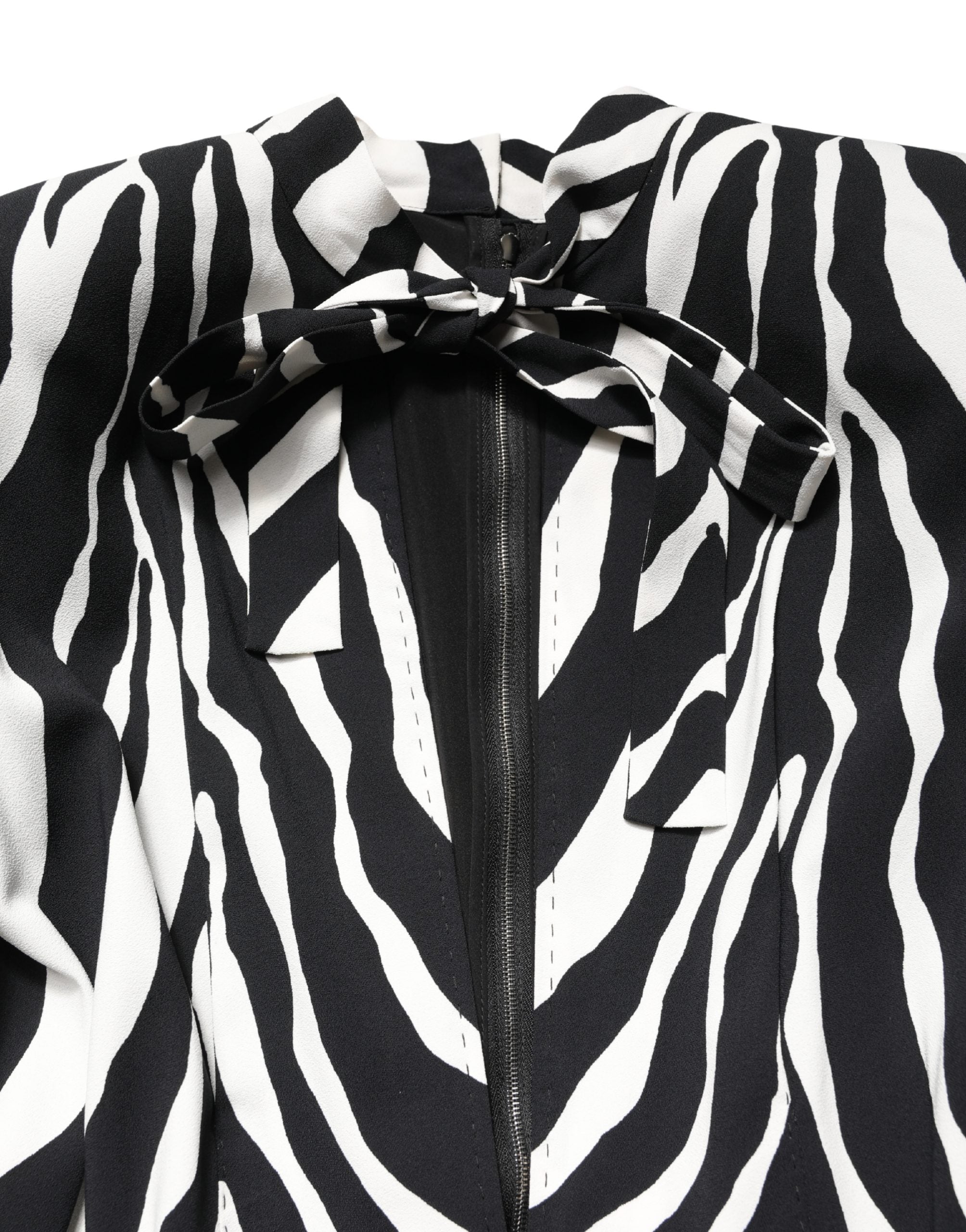 Dolce & Gabbana Black White Viscose Zebra Pattern Jumpsuit Dolce & Gabbana