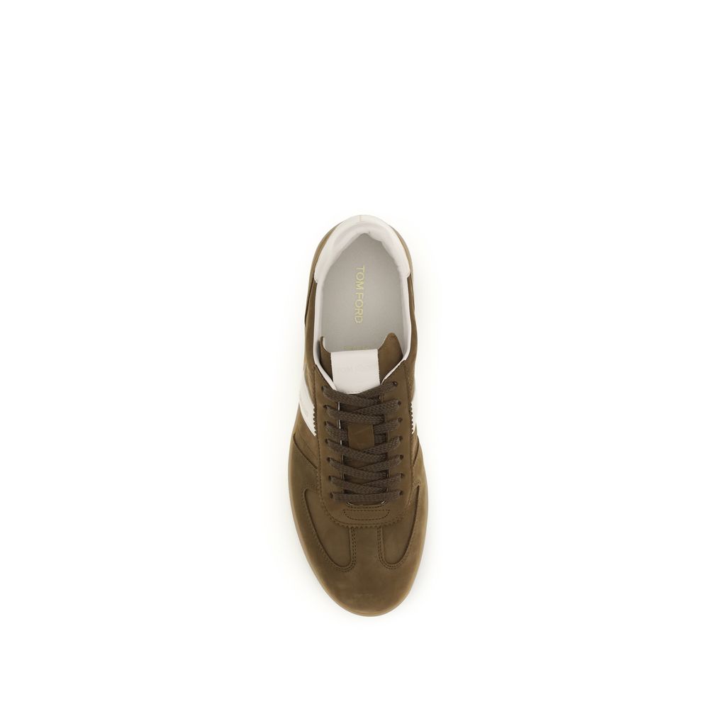 Tom Ford Brown Calf Leather Bos Taurus Low Top Sneakers Tom Ford