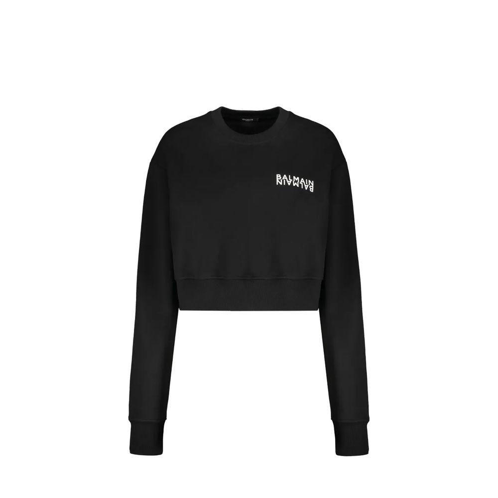 Balmain Black Cotton Sweatshirt Balmain