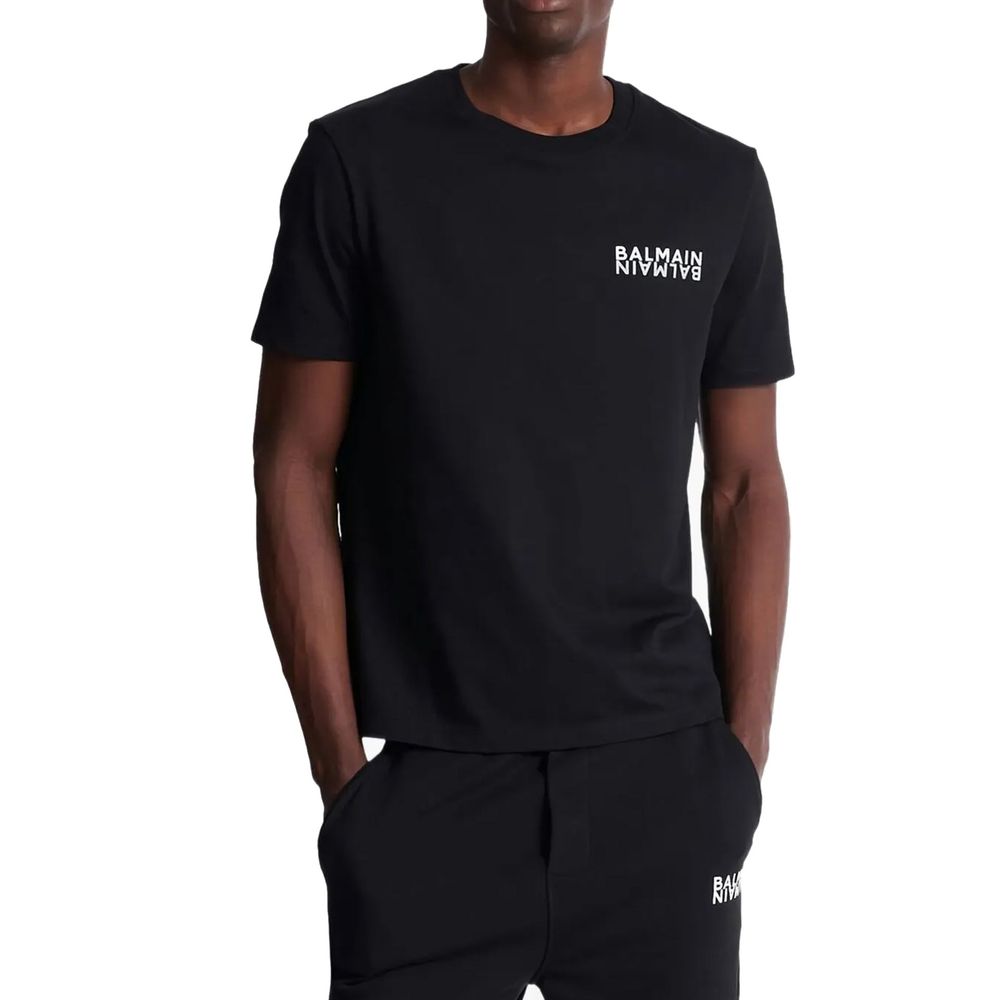Balmain Black Cotton T-Shirt Balmain