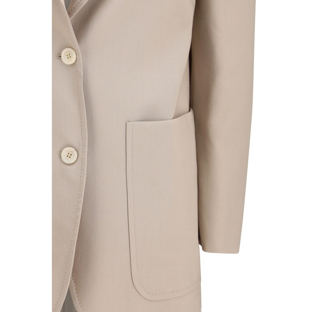 Max Mara Beige Fleece Wool Blazer Max Mara