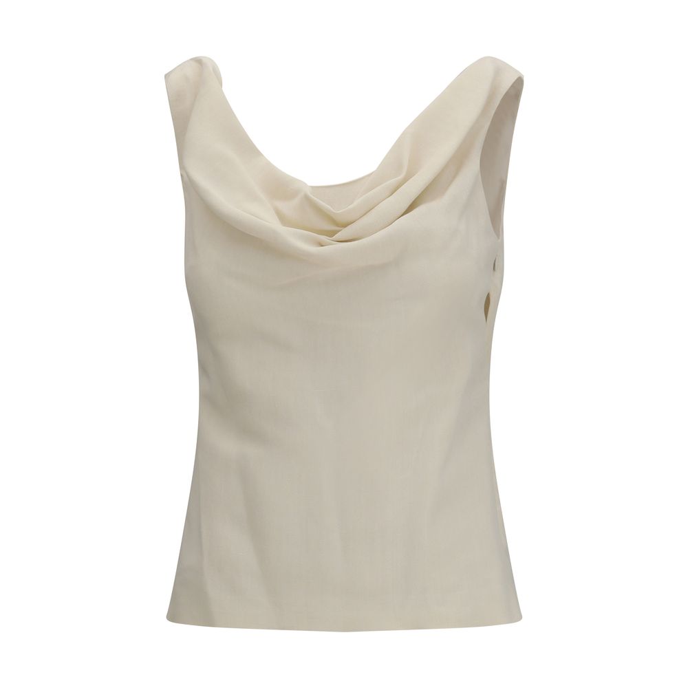 Brunello Cucinelli Beige Viscose Blouse Brunello Cucinelli