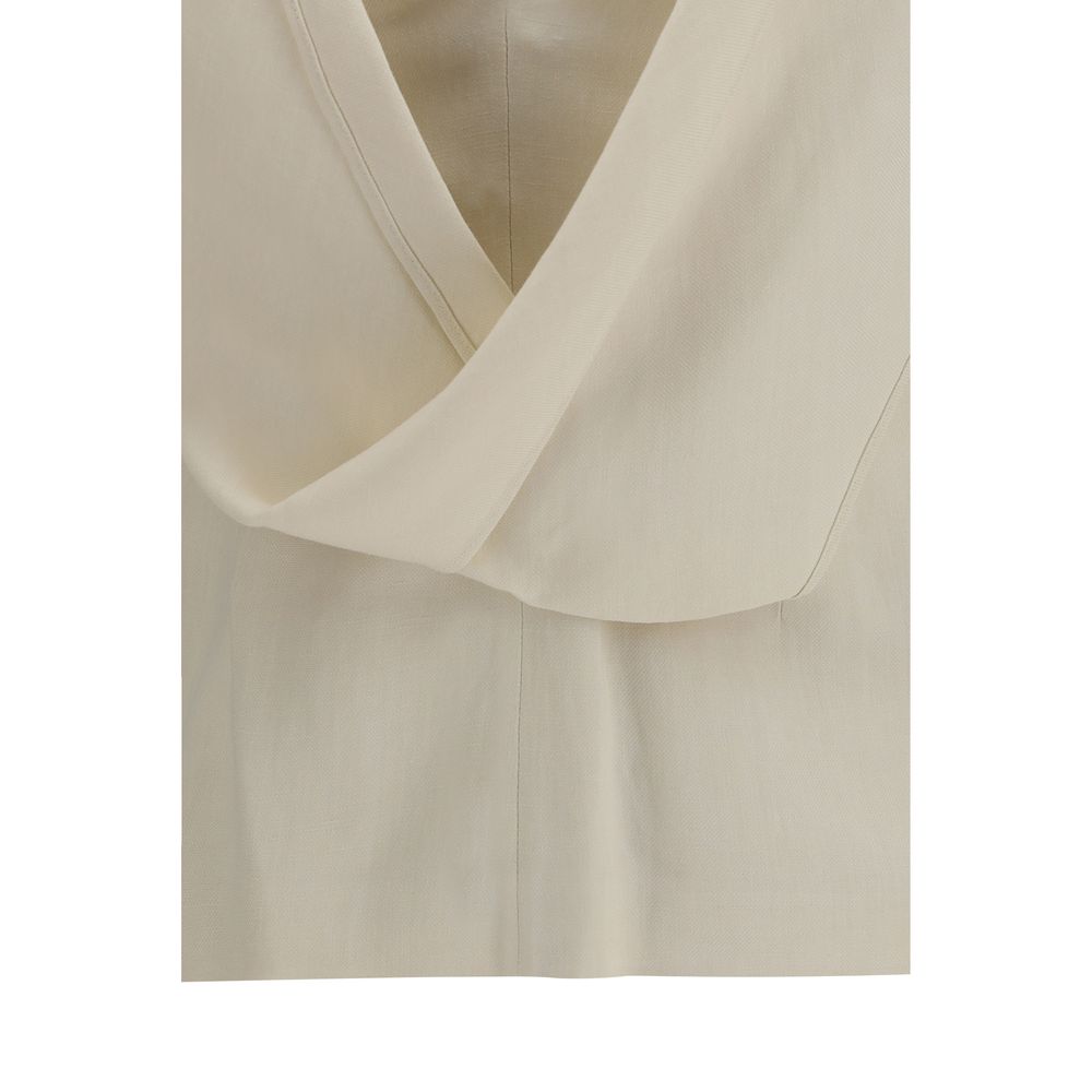 Brunello Cucinelli Beige Viscose Blouse Brunello Cucinelli