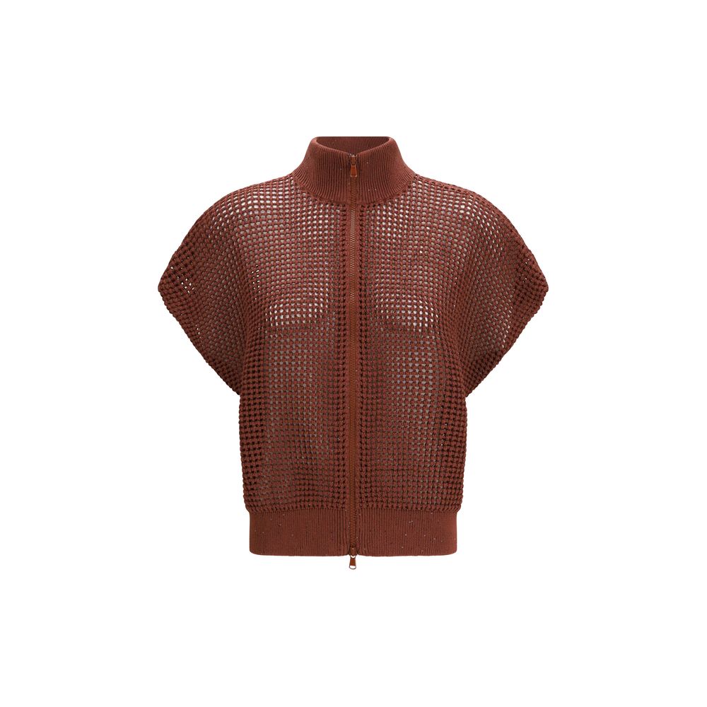 Brunello Cucinelli Bordeaux Cotton Sweatshirt Brunello Cucinelli