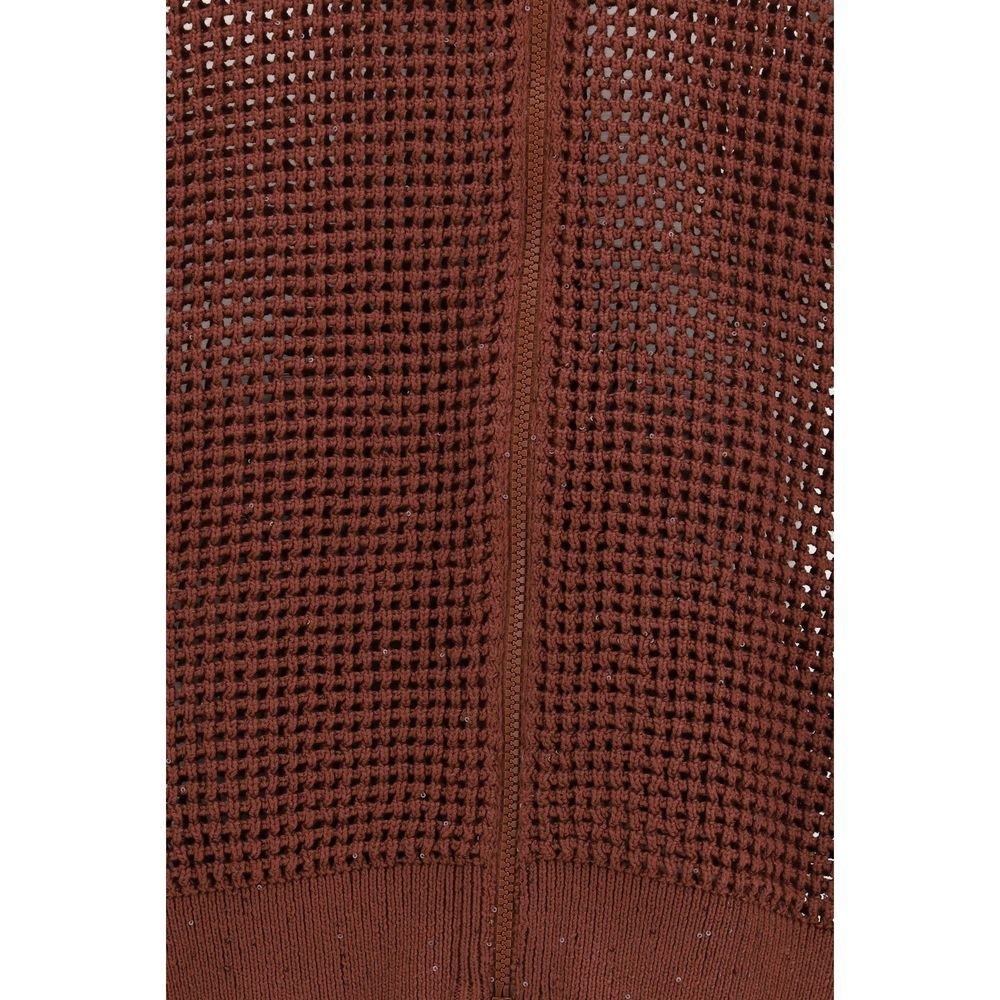 Brunello Cucinelli Bordeaux Cotton Sweatshirt Brunello Cucinelli