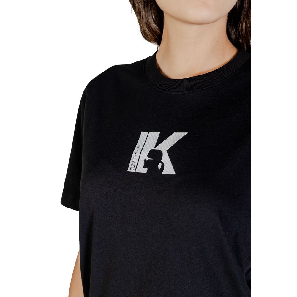 Karl Lagerfeld Black Cotton T-Shirt Karl Lagerfeld