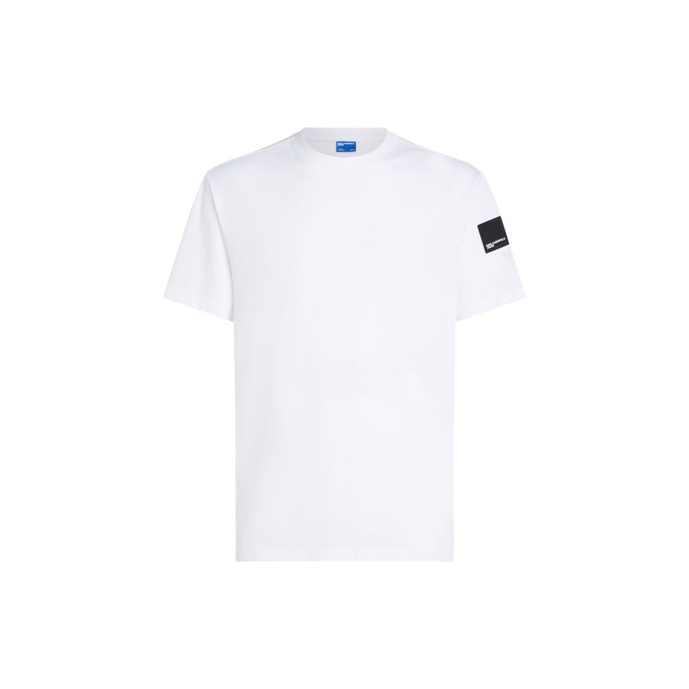 Karl Lagerfeld White Cotton T-Shirt Karl Lagerfeld