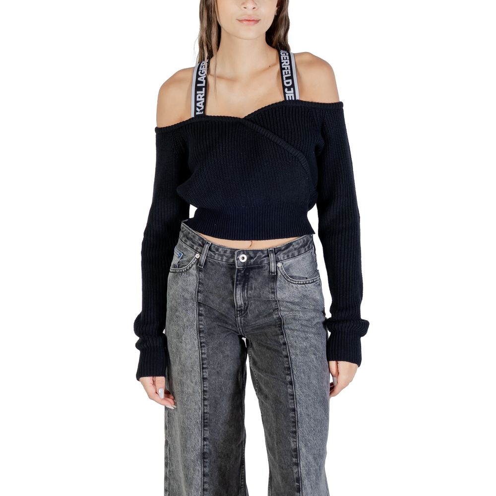 Karl Lagerfeld Black Cotton Sweatshirt Karl Lagerfeld