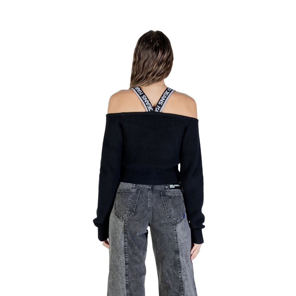 Karl Lagerfeld Black Cotton Sweatshirt Karl Lagerfeld
