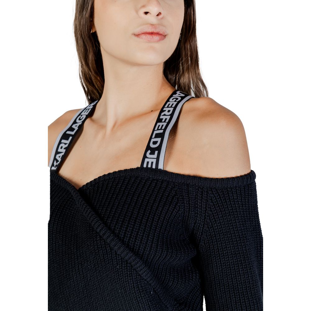 Karl Lagerfeld Black Cotton Sweatshirt Karl Lagerfeld