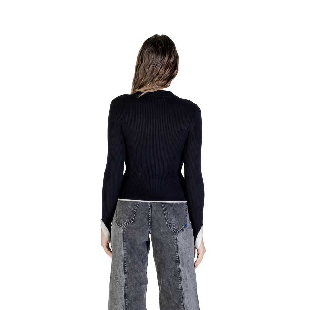 Karl Lagerfeld Black Viscose Sweatshirt Karl Lagerfeld