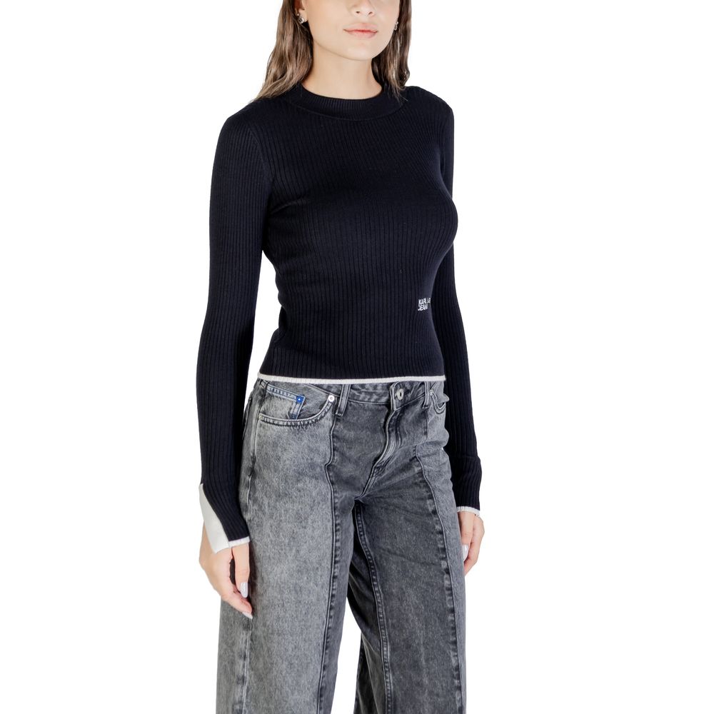 Karl Lagerfeld Black Viscose Sweatshirt Karl Lagerfeld