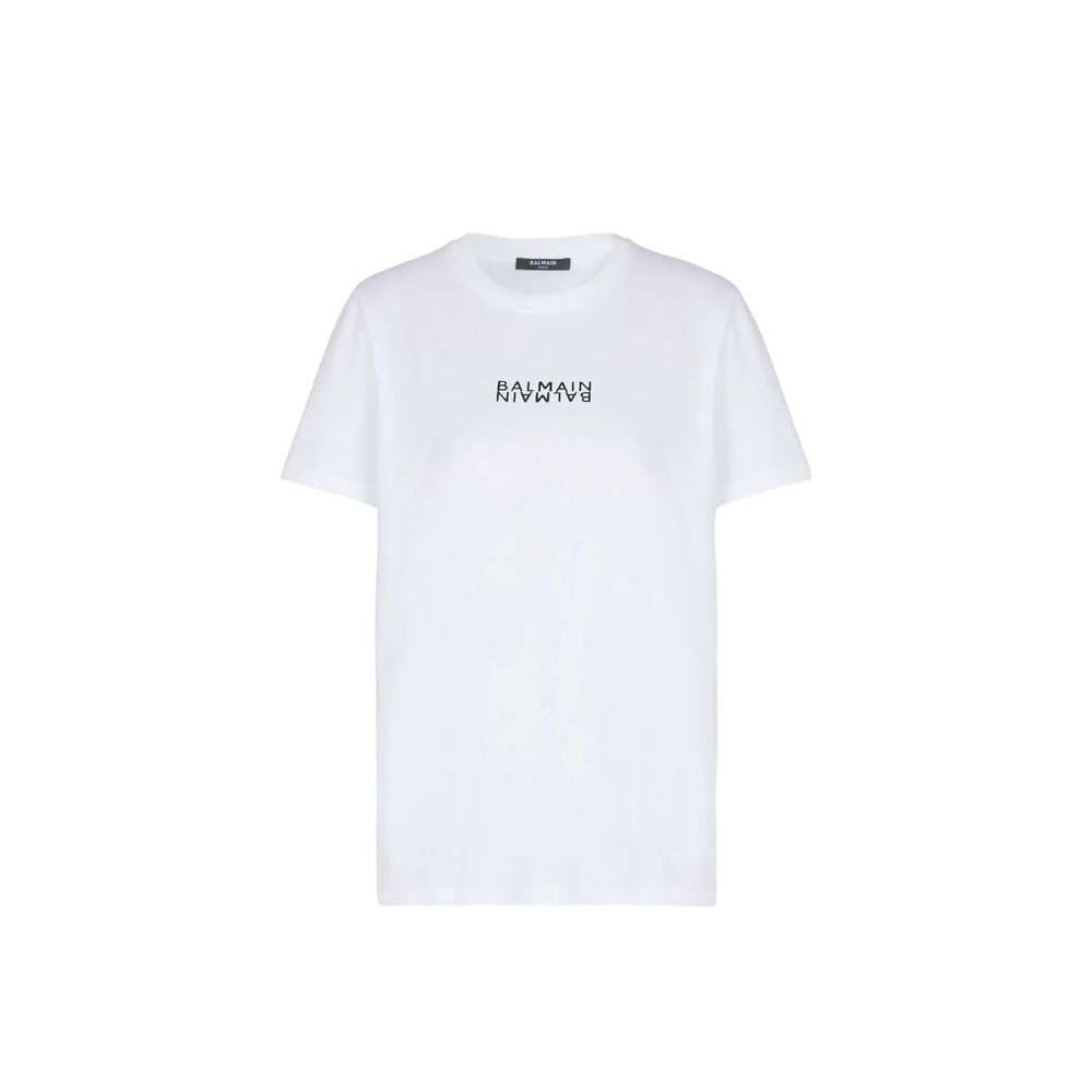 Balmain White Cotton T-Shirt Balmain