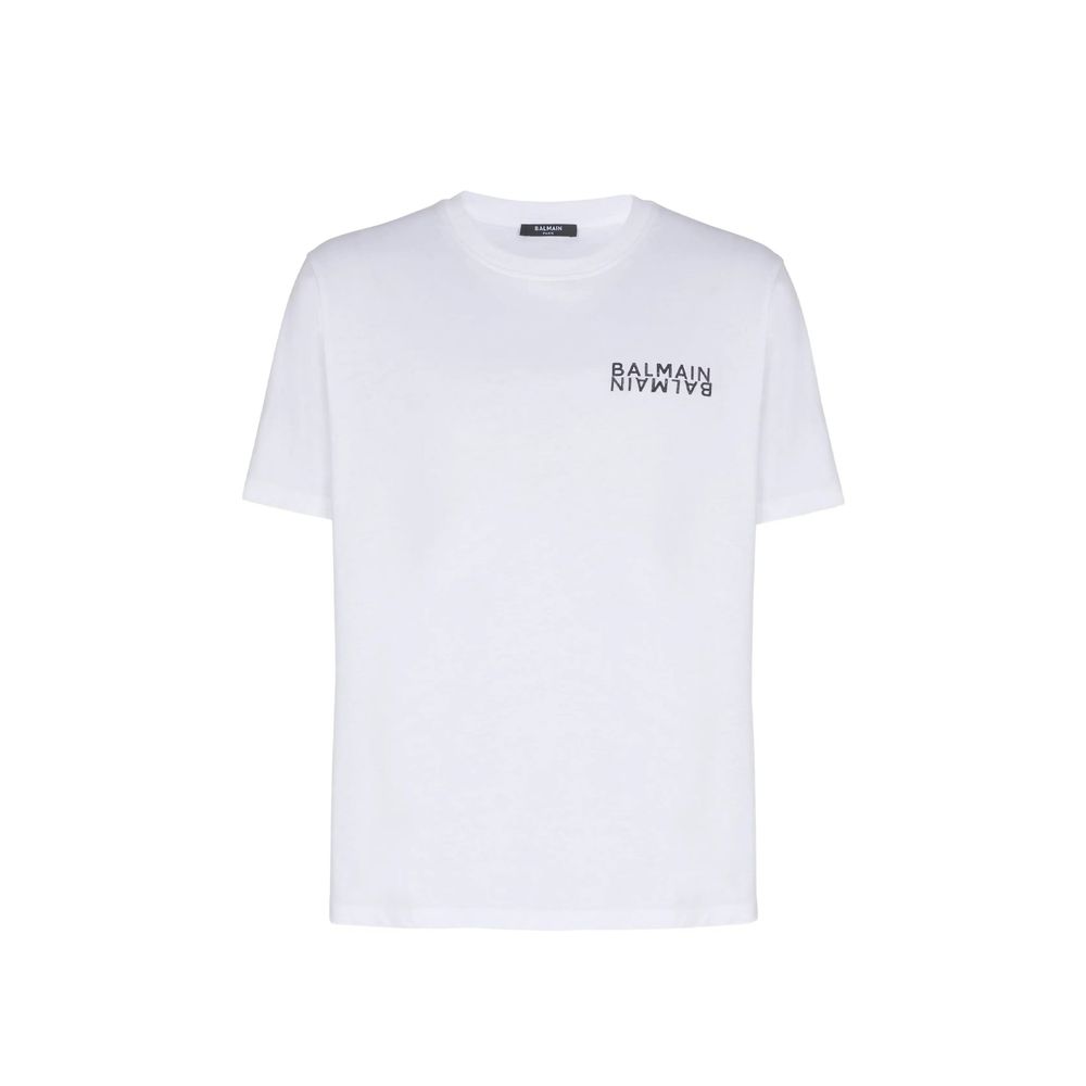 Balmain White Cotton T-Shirt Balmain