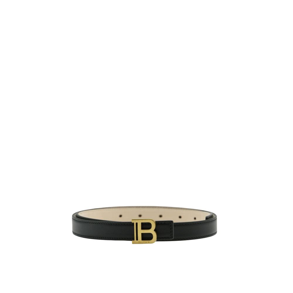 Balmain Black Leather Regular Belt Balmain