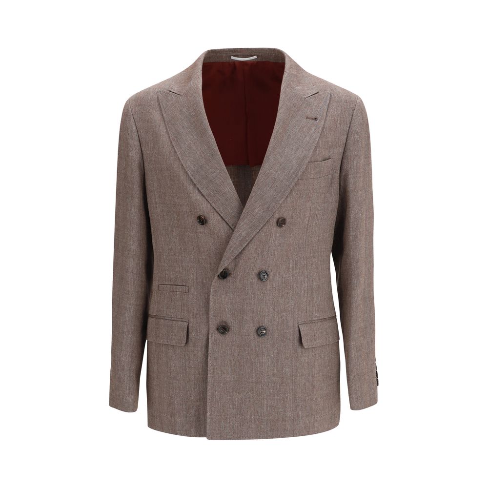Brunello Cucinelli Brown Linen Blazer Brunello Cucinelli