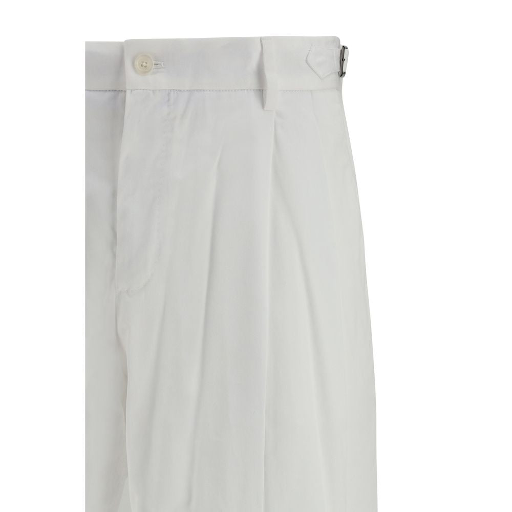Dolce & Gabbana White Cotton Casual Pants Dolce & Gabbana