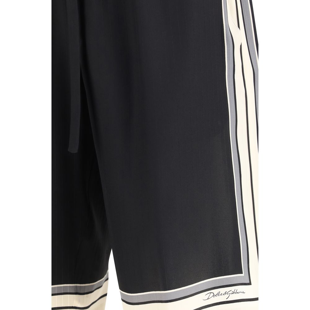 Dolce & Gabbana Black Silk Bermuda Shorts Dolce & Gabbana
