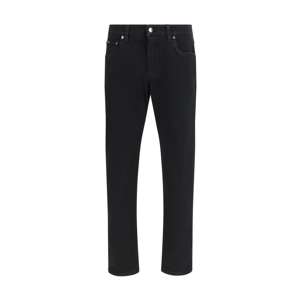 Dolce & Gabbana Black Cotton Slim Fit Jeans Dolce & Gabbana