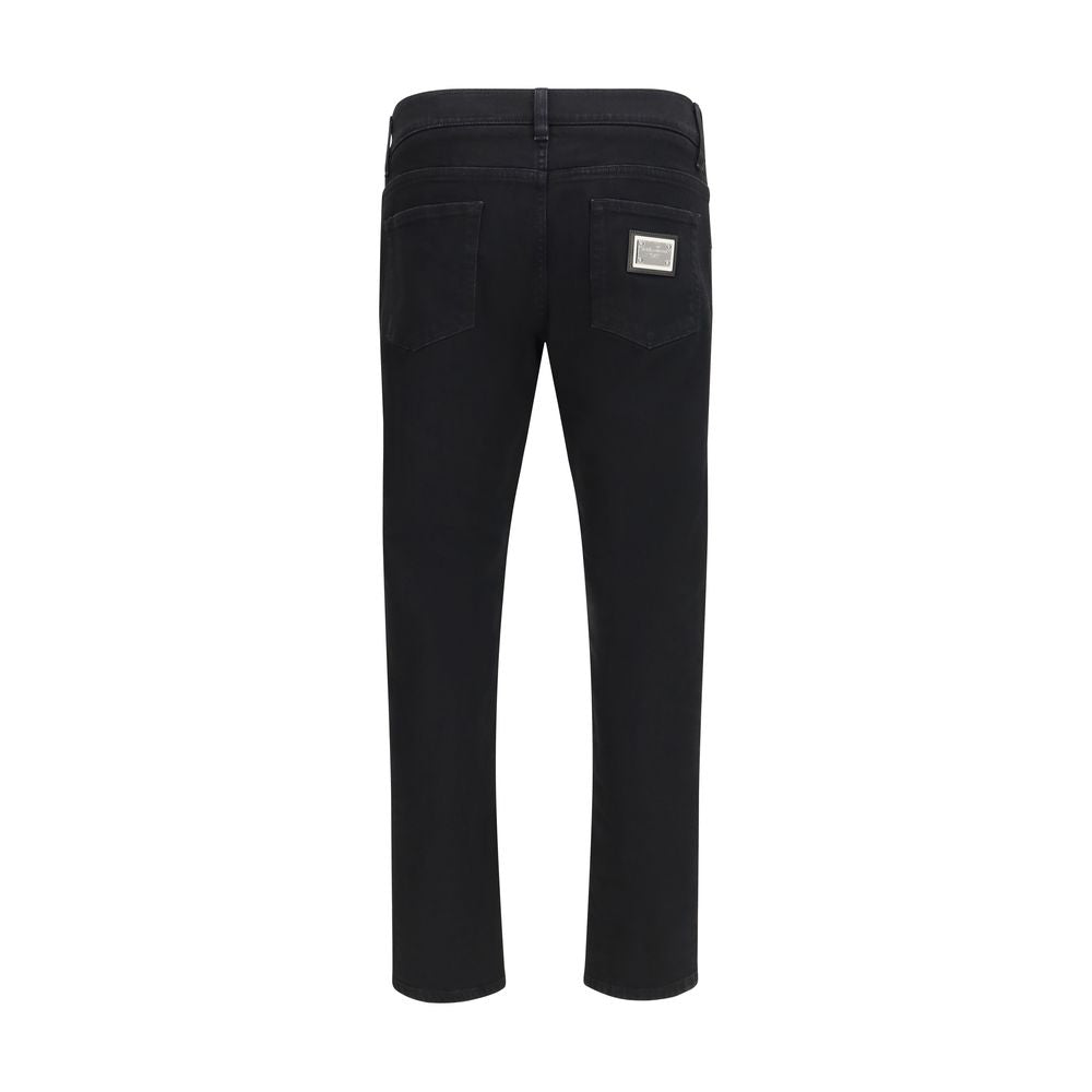 Dolce & Gabbana Black Cotton Slim Fit Jeans Dolce & Gabbana