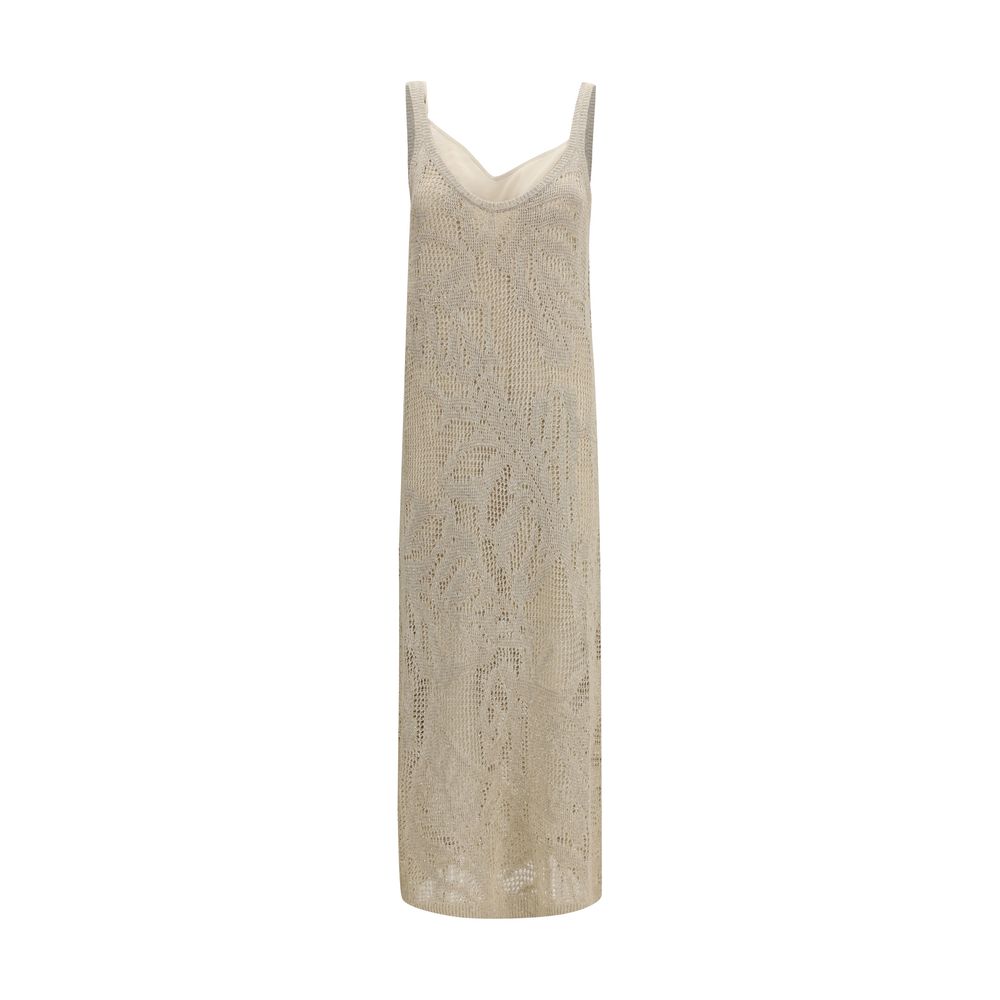 Brunello Cucinelli Beige Linen Casual Dress Brunello Cucinelli