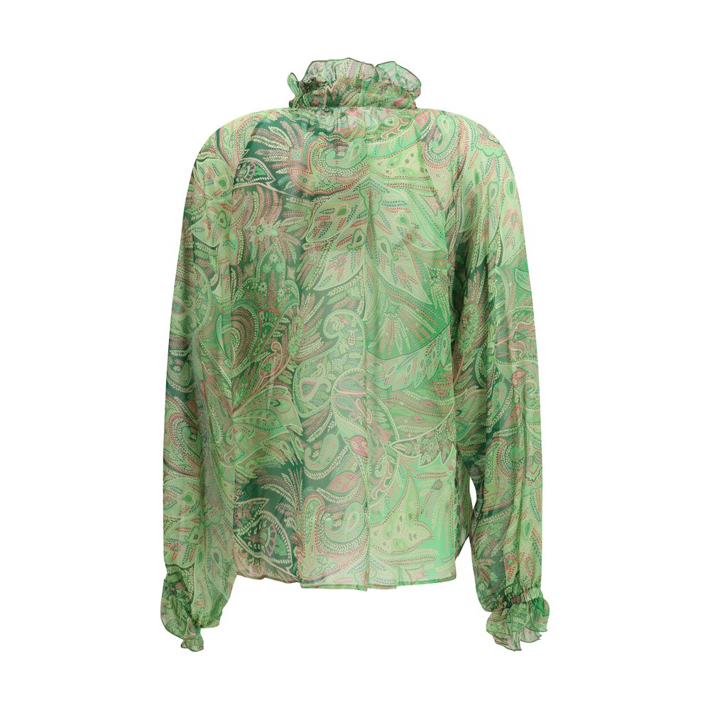 Etro Bicolor Silk Pattern Shirt Etro