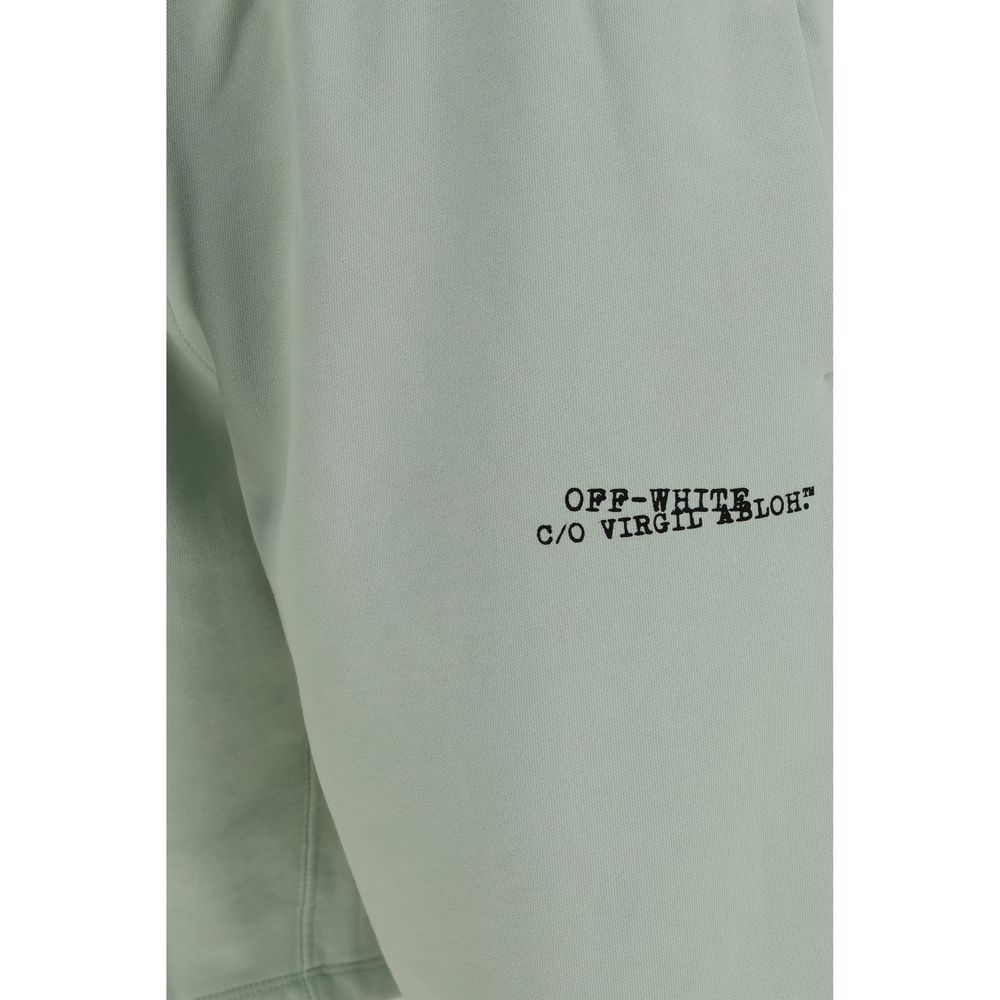 Off-White Bicolor Cotton Bermuda Shorts Off-White