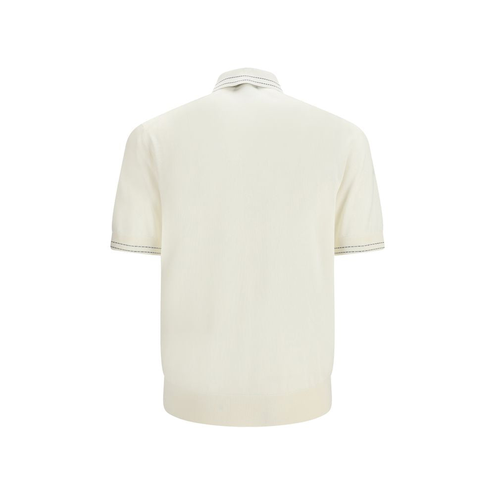 Dolce & Gabbana Beige Silk Polo Shirt