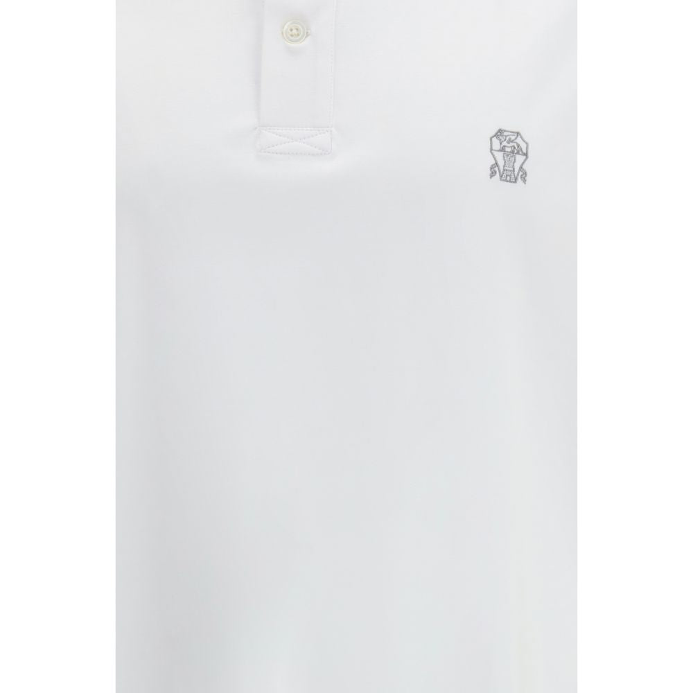 Brunello Cucinelli White Cotton Polo Shirt Brunello Cucinelli